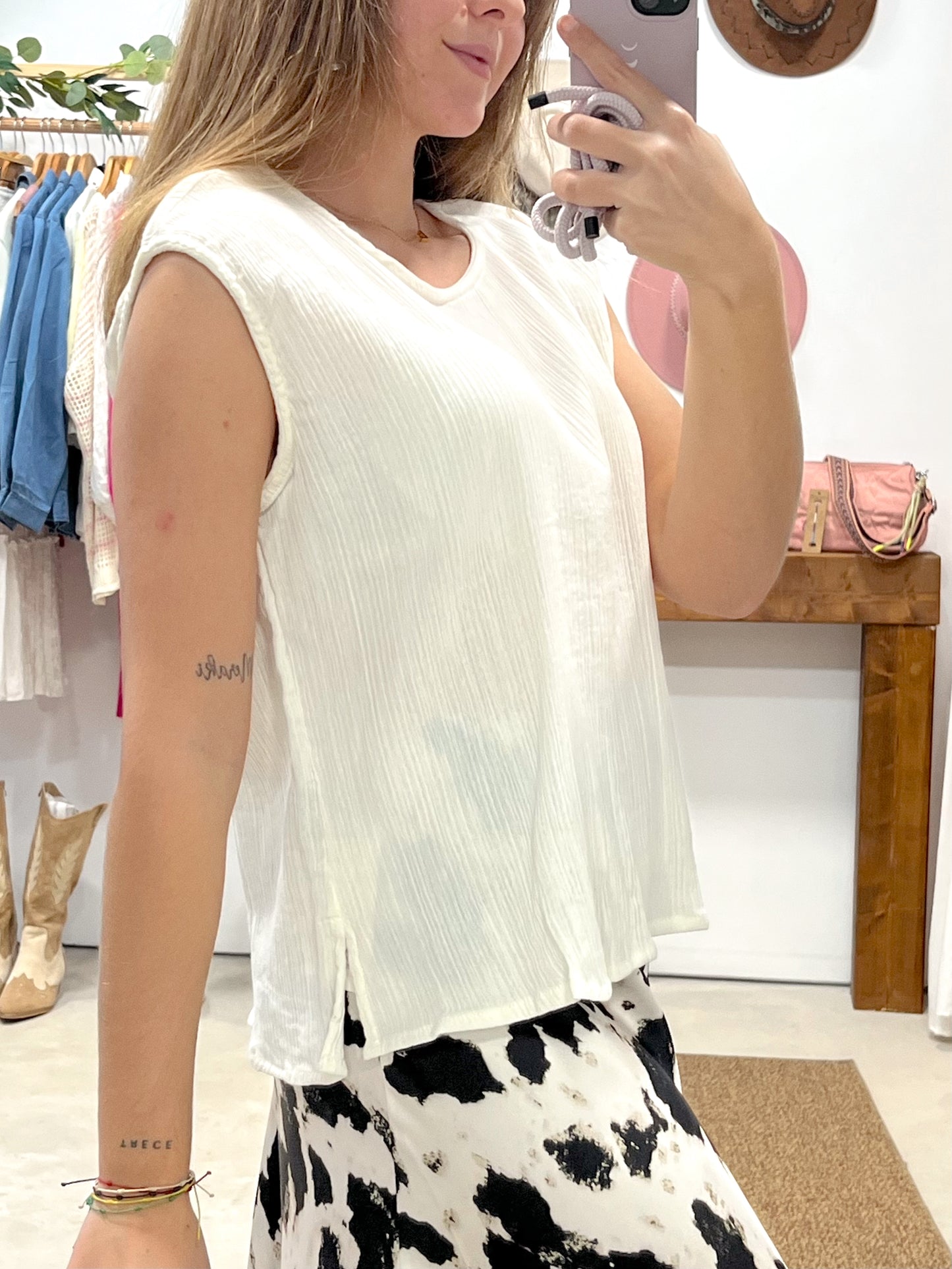 Camiseta lino crudo