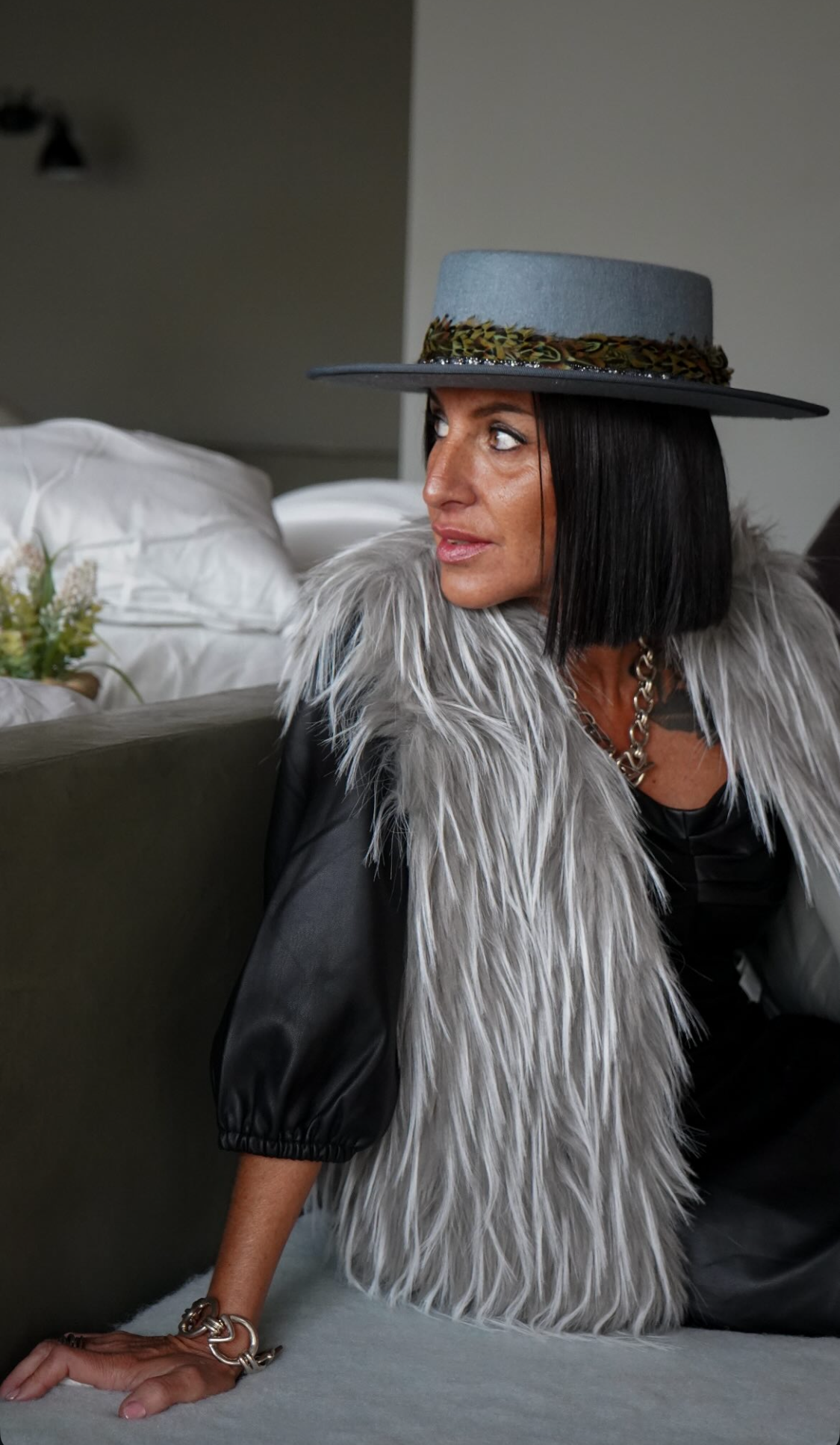 Chaleco de Pelo Gris