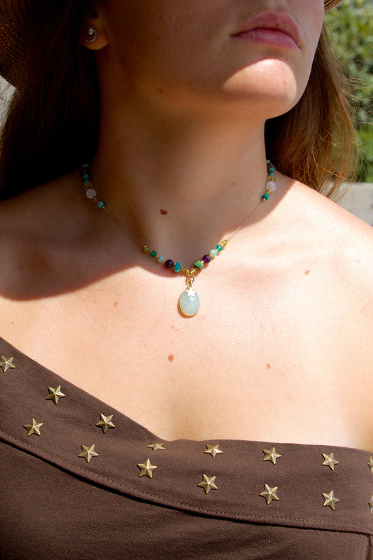 Collar Star Minerales Macramé