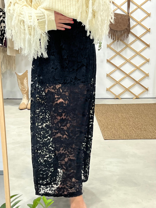 Falda Transparente Negra