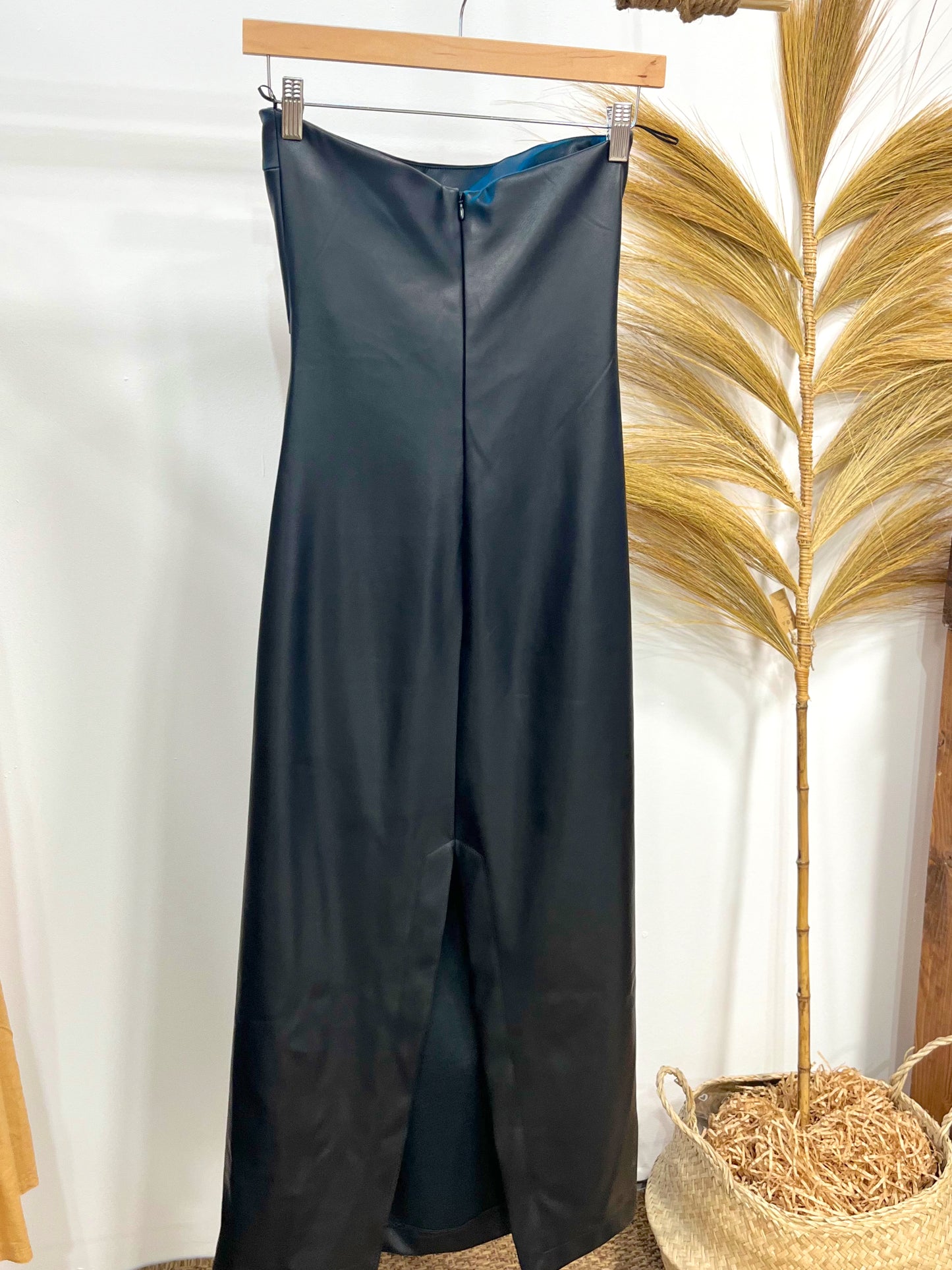 Vestido efecto drapeado Cuero