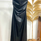 Vestido efecto drapeado Cuero